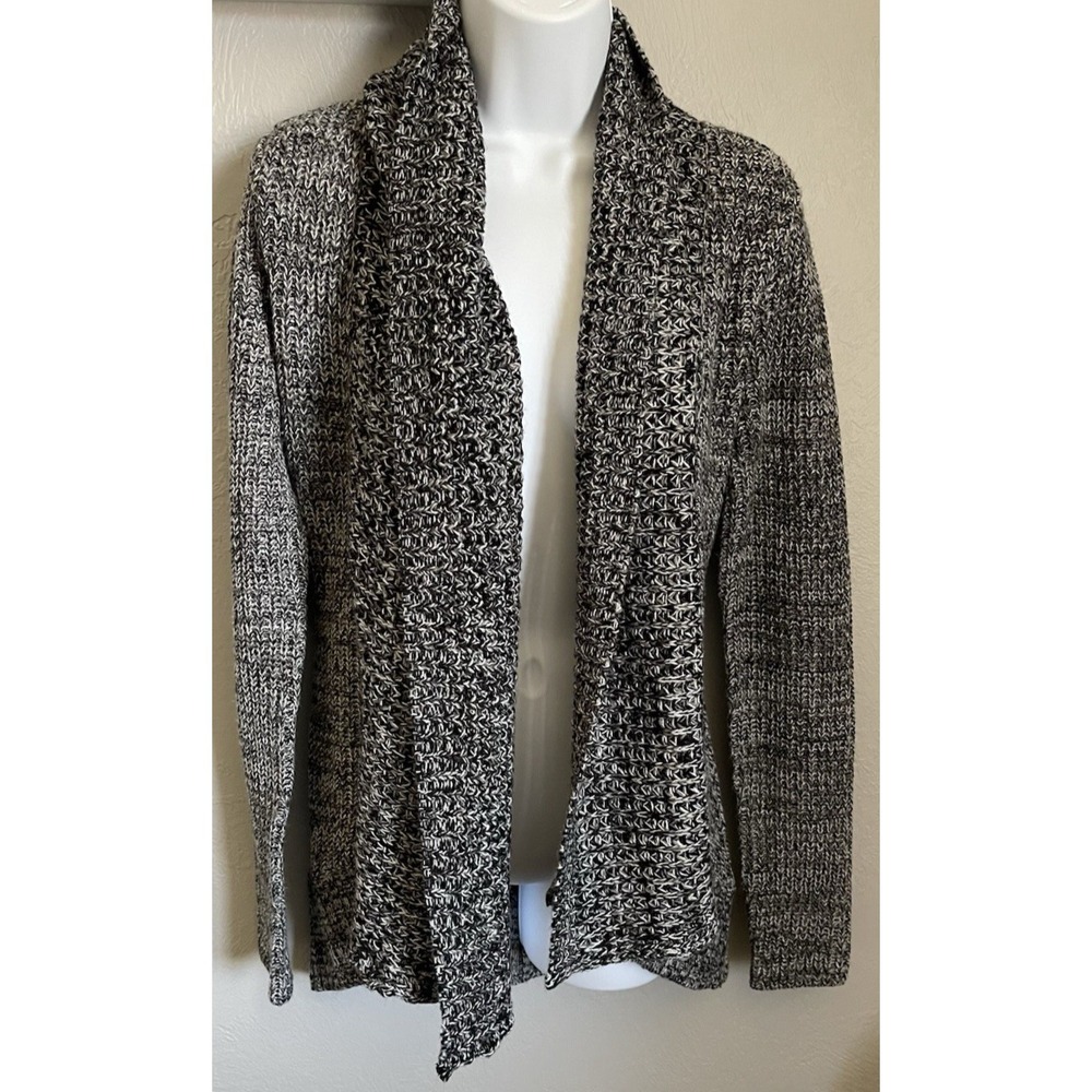 Allison Brittney Cardigan Womens Size Medium Gray Cable Knit Long Sleeve Sweater